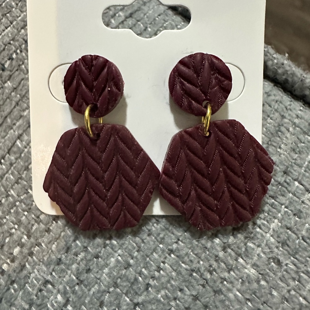 Elegant Burgundy Earrings